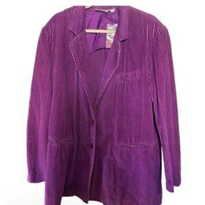 Purple Corduroy blazer Jacket 16 Cottagecore Classic  preppy Country career